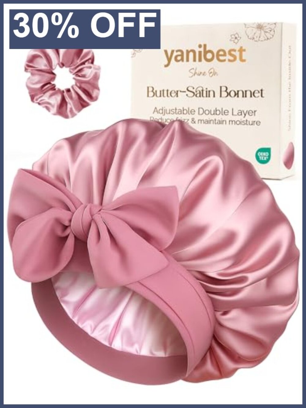 Reversible Double Layer Satin Sleep Bonnet Adjustable Hair Care